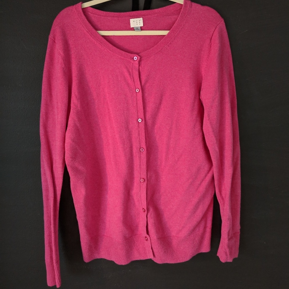 Hot pink XL cardigan